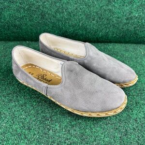 Sabah Felli Gray Leather Slip-On Shoes Women’s 40 (8 US) Handmade in Turkey